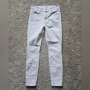 Mother High Waisted Looker Ankle Jeans Womens 28 White Skinny